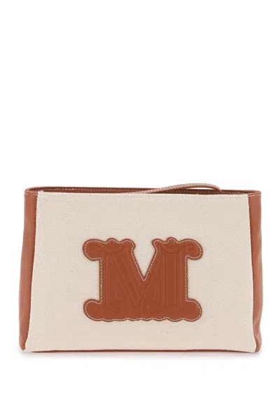 Max Mara Beachwear "cascia Pouch With Mon In Beige,brown