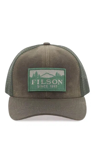 Filson Water Repellent Cotton Trucker In Green