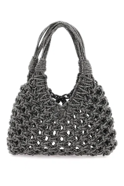 Hibourama Leather Handbag  Vann In Grey,black