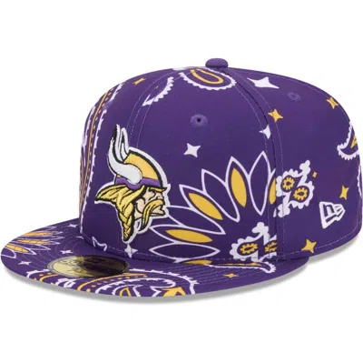 New Era Purple Minnesota Vikings Paisley 59fifty Fitted Hat