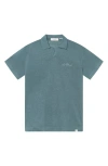 Les Deux Men's Emmanuel Polo Knit Shirt In Washed Denim Blue In Multi