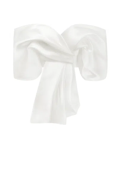 Milla White Organza Off-shoulder Blouse With Meringue Flounces, Xo Xo