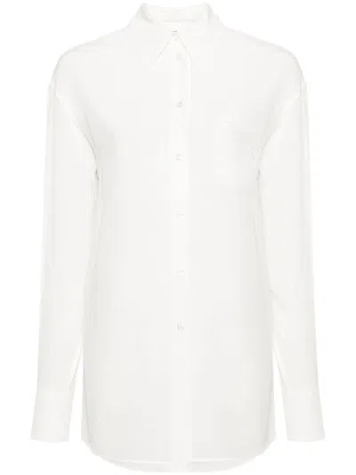 Sportmax Buttoned Curved Hem Shirt In White