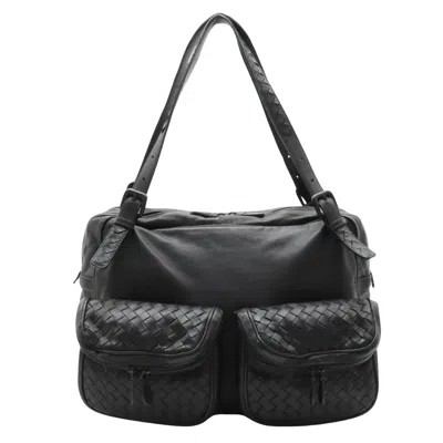 Bottega Veneta Intrecciato Black Leather Shoulder Bag ()