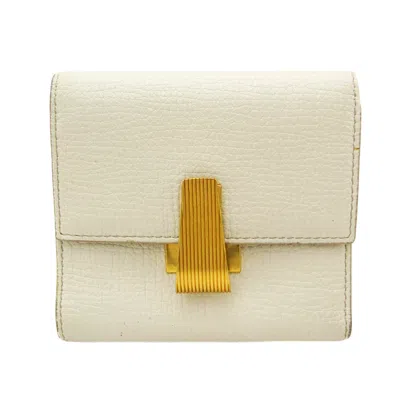 Bottega Veneta Palmerato White Leather Wallet  ()