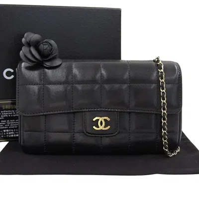 Pre-owned Chanel Camellia Black Leather Shopper Bag ()