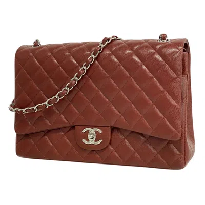 Pre-owned Chanel Red Leather Shoulder Bag ()