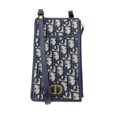 Dior Trotter Navy Canvas Clutch Bag ()