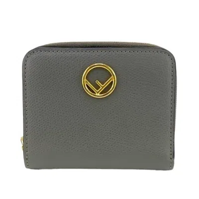 Fendi Grey Leather Wallet  () In Gray