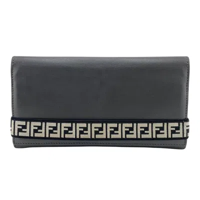 Fendi Zucca Black Leather Wallet  ()