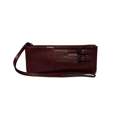 Gucci Burgundy Leather Clutch Bag ()