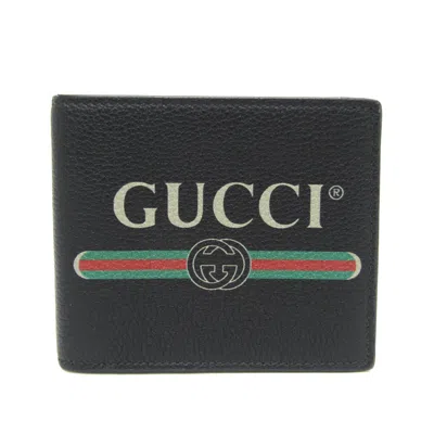 Gucci Logo Black Leather Wallet  ()