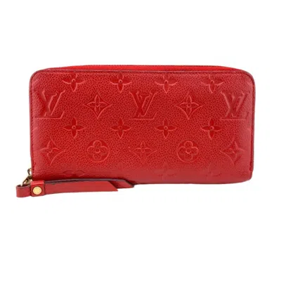 Pre-owned Louis Vuitton Zippy Red Leather Wallet  ()