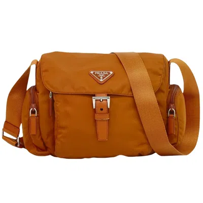 Prada Tessuto Orange Synthetic Shoulder Bag ()