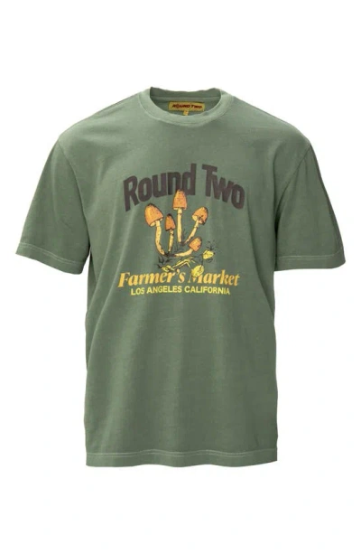 Round Two Farmer's Market Graphic T-shirt In Moss