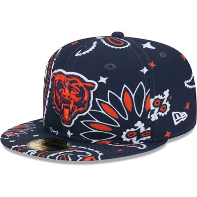New Era Navy Chicago Bears Paisley 59fifty Fitted Hat
