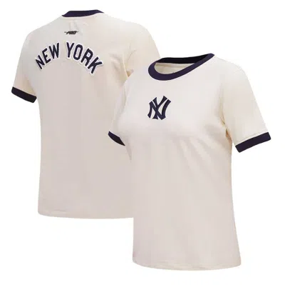 Pro Standard Cream New York Yankees Retro Classic Ringer T-shirt