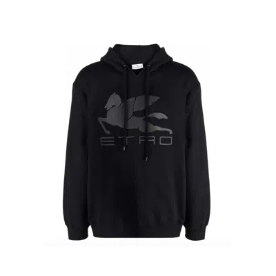 Etro Cotton Hooded Sweatshirt In Black