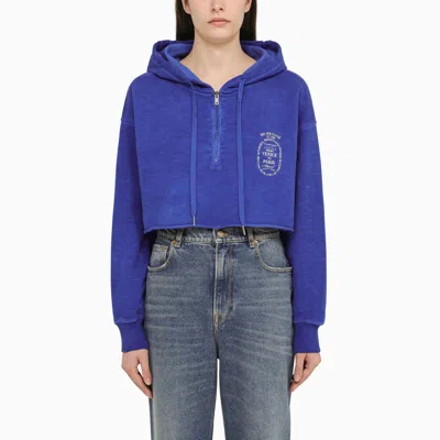 Golden Goose Navy Blue Cropped Hoodie