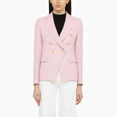 Tagliatore Linen-blend Jacket In Pink