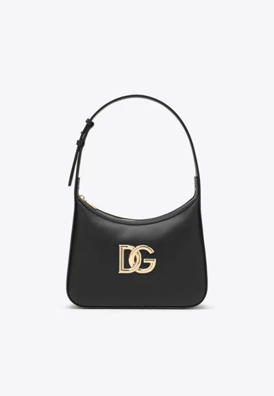 Dolce & Gabbana 3.5 Leather Shoulder Bag In Black