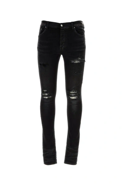 Amiri Mx1 Core Distressed Regular-fit Stretch-denim Jeans In Black