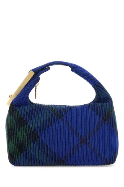 Burberry Woman Embroidered Nylon Mini Peg Handbag In Multicolor