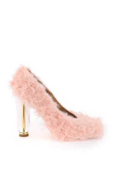 Dries Van Noten Faux Fur Pumps In Pink