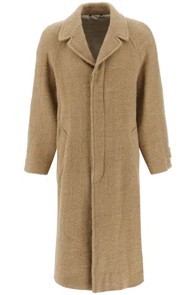 Dries Van Noten Ridley Monochrome Tweed Oversized Coat In Cream