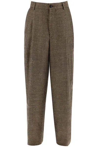 Dries Van Noten Spotted Tweed Trousers For In Multicolor