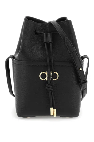 Ferragamo Salvatore  Gancini Mini Shoulder Bag In Black