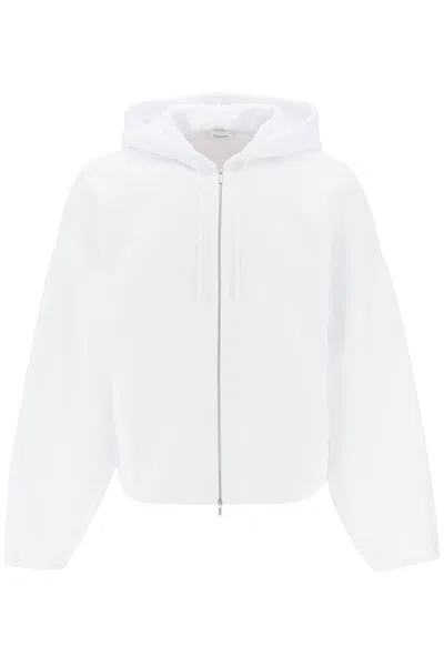 Ferragamo Zip-up Wide-sleeves Hoodie In White