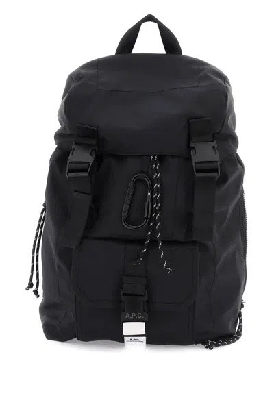 A.p.c. Logo Detail Nylon Backpack In Black
