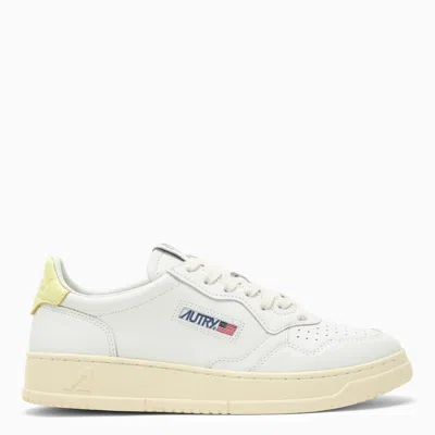Autry Prada Lace Up Sneakers In Wht Lime Yellow
