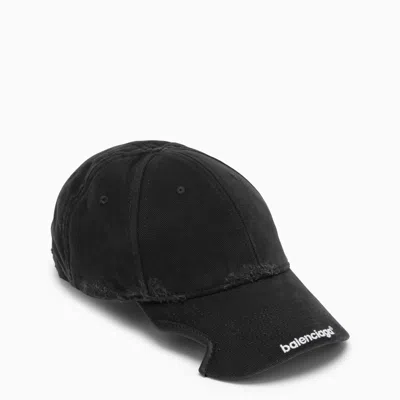 Balenciaga Black Baseball Cap With Logo Men