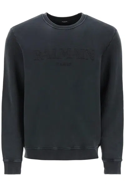 Balmain Vintage  Cotton Sweatshirt In Gray