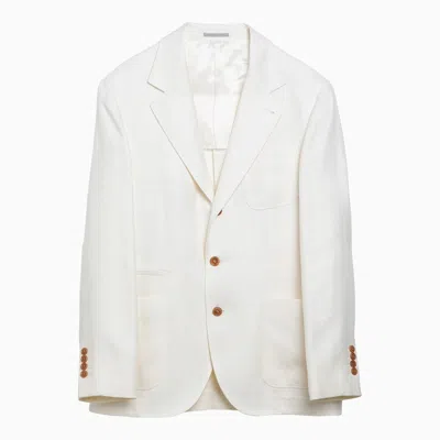 Brunello Cucinelli Single-breasted Jacket In White