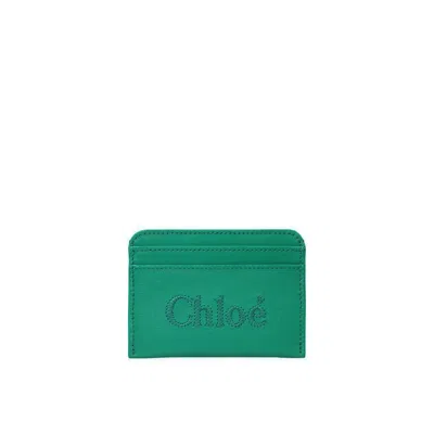 Chloé Chloe' Chloè Leather Card Holder In Green