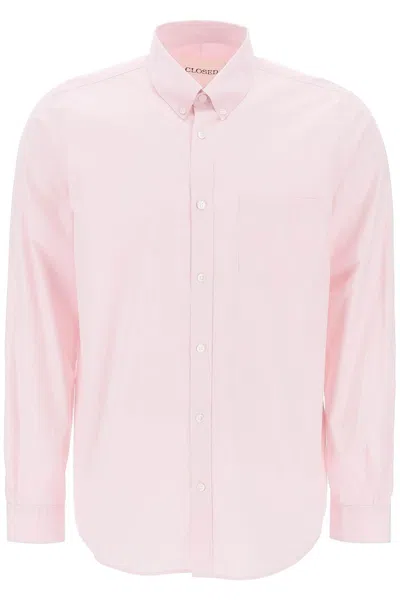 Closed Striped Poplin Button-up Shirt In Pink