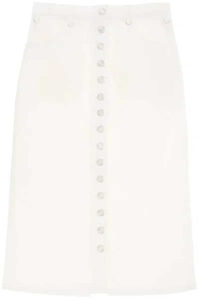 Courrèges Multiflex Denim Skirt In White