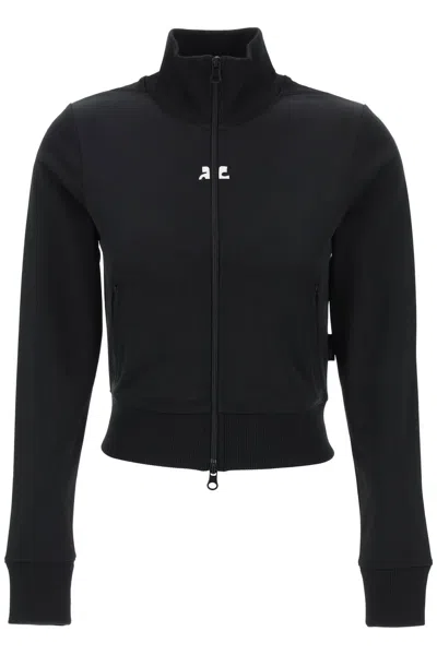 Courrèges Black Zip-up Sweatshirt