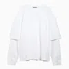 Darkpark White Cotton T-shirt With Double Sleeves