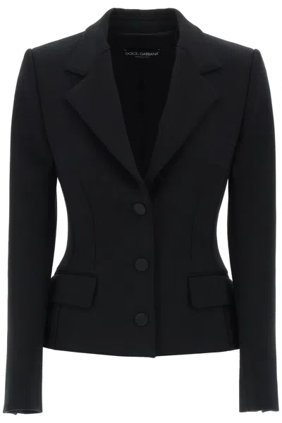 Dolce & Gabbana Black Wool Blend Blazer