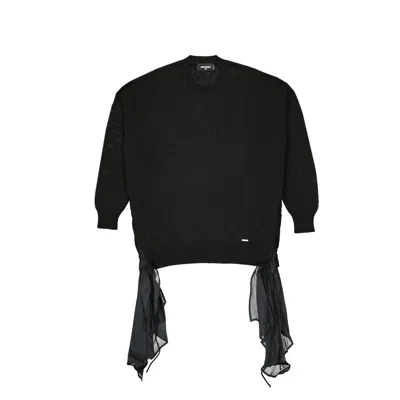 Dsquared2 Cotton Sweater In Black