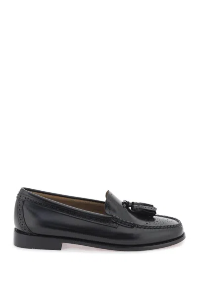 Gh Bass Esther Kiltie Weejuns Loafers In Brushed Leather In Black