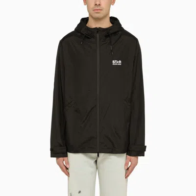 Golden Goose Lightweight Black Nylon Jacket With Logo