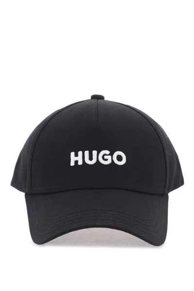 Hugo "jude Embroidered Logo Baseball Cap With In Black