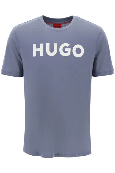 Hugo Dulivio Logo T Shirt In Light Blue