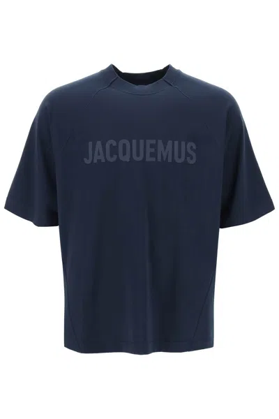 Jacquemus Le Tshirt Typo Cotton T-shirt In Blue