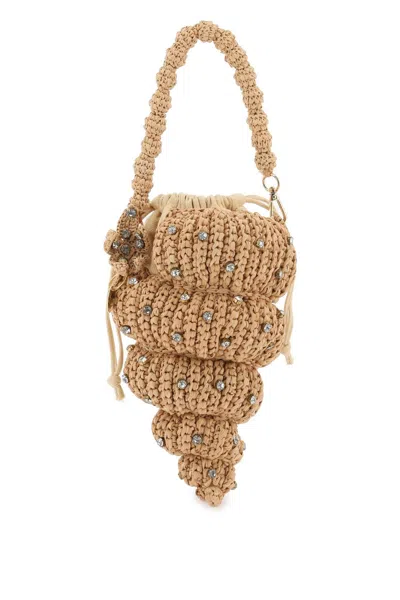 L'alingi "handbag In Tulip Shell Design Made Of R In Beige,neutro